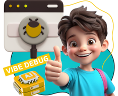 Тестирование & Vibe Debug. Охотники за багами - КИБЕРшкола программирования для детей, компьютерные курсы для школьников, начинающих и подростков - KIBERone г. Железногорск