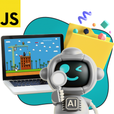 Язык программирования JavaScript + AI. Проектное обучение + геймификация + AI-помощники - КИБЕРшкола программирования для детей, компьютерные курсы для школьников, начинающих и подростков - KIBERone г. Железногорск